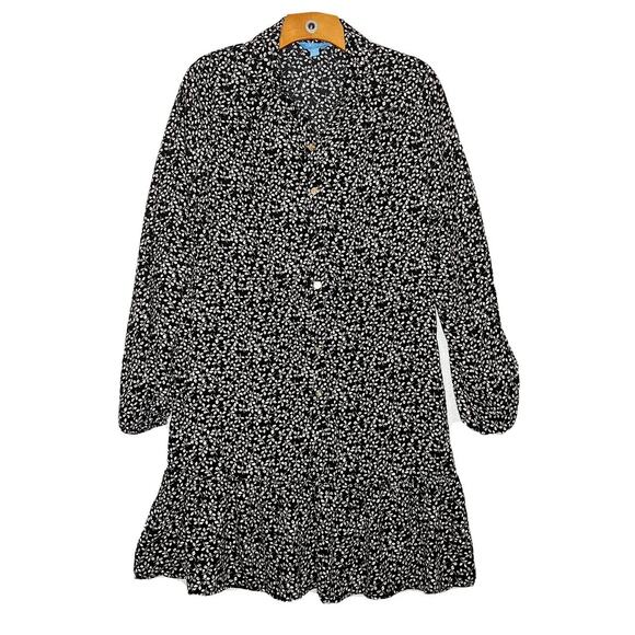 Draper James Floral Long Sleeve Dress Size XXL Black Cream - Picture 10 of 10